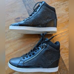 G By Guess Patent Black High Top Sneaker Size 11
